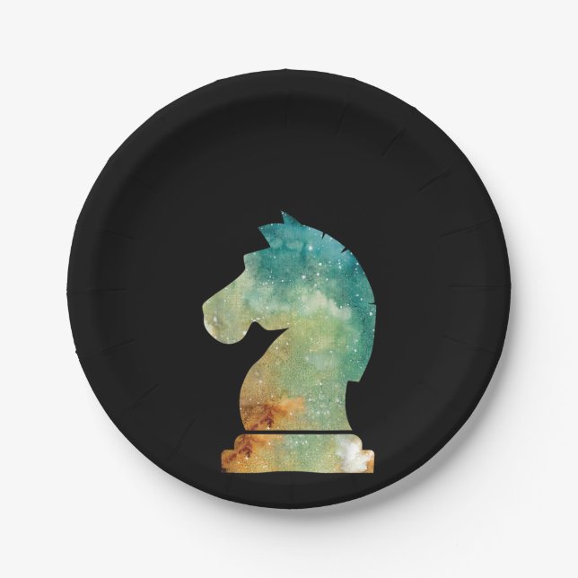 Chess Player Horse Knight Chess Lover Gift Paper Plates (Front)