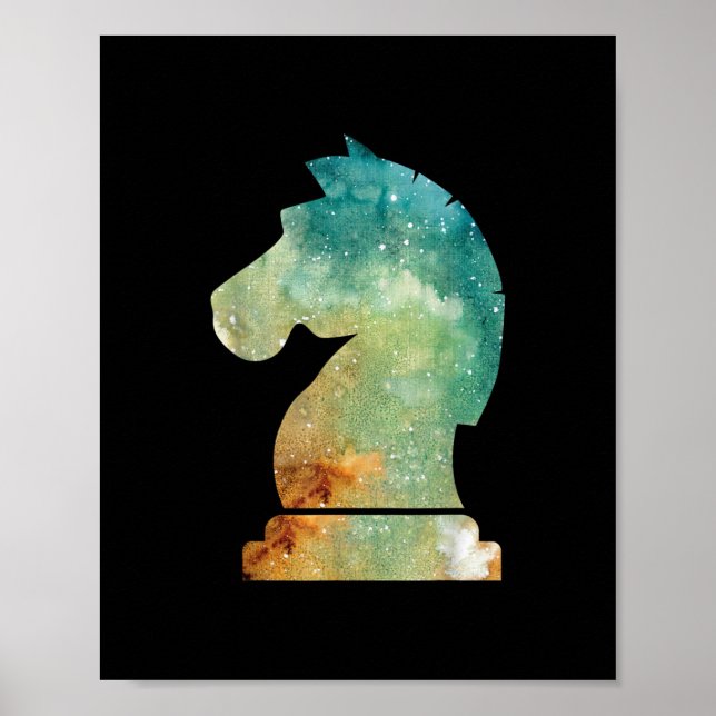 Chess Player Horse Knight Chess Lover Gift Poster (Front)