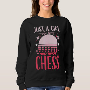Chess Player Just A Girl Who Loves Chess Retro Sweatshirt