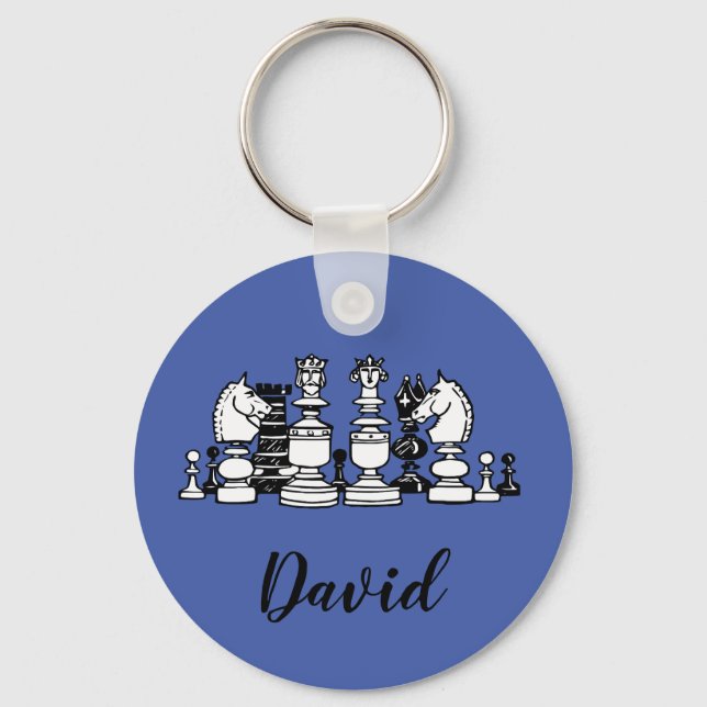 Chess Player Keychain (Front)