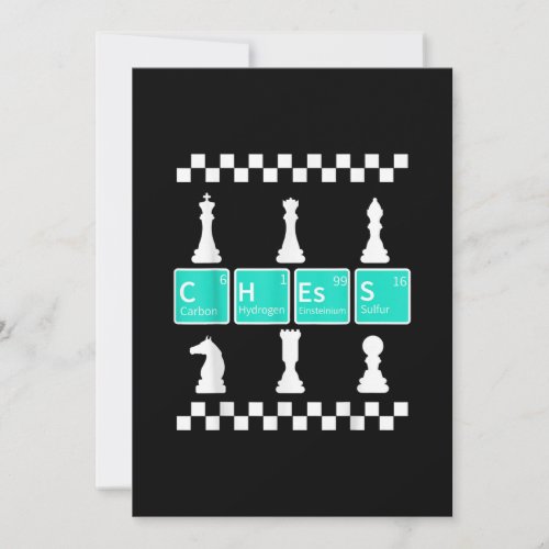 Chess Player Lover Periodic Table Funny Gift Men Holiday Card