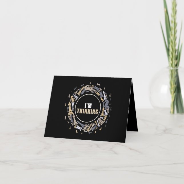 Chess Player Nerd Chess Lover Gift Chess Letterpress Thank You Card (Front)