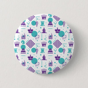 Chess Player Pieces - Party Art Pattern Button