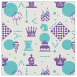 Chess Player Pieces - Party Art Pattern Fabric