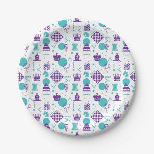 Chess Player Pieces - Party Art Pattern Paper Plates