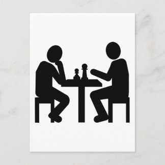 Chess player postcard