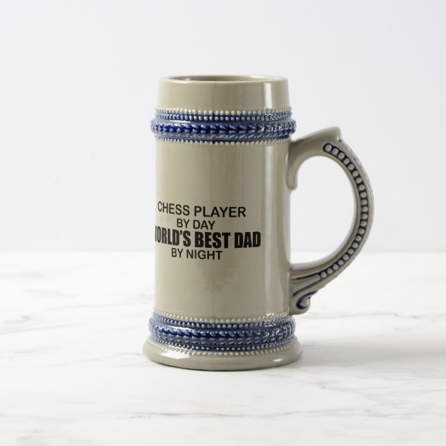 Chess Player World's Best Dad by Night Beer Stein (Right)