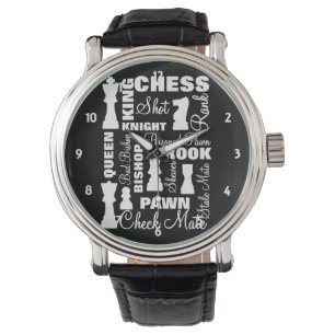 Chess Players Typography Design Watch