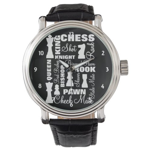 Chess Players Typography Design Watch