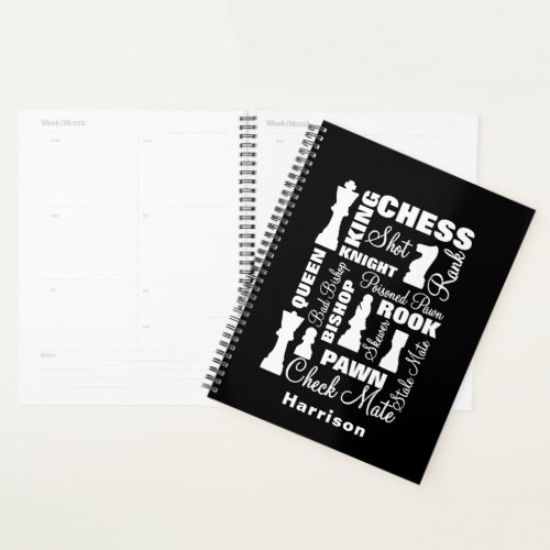 Chess Players Typography Graphic Personalized Planner