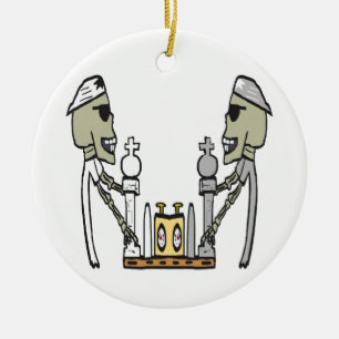 Chess Playing Ceramic Ornament