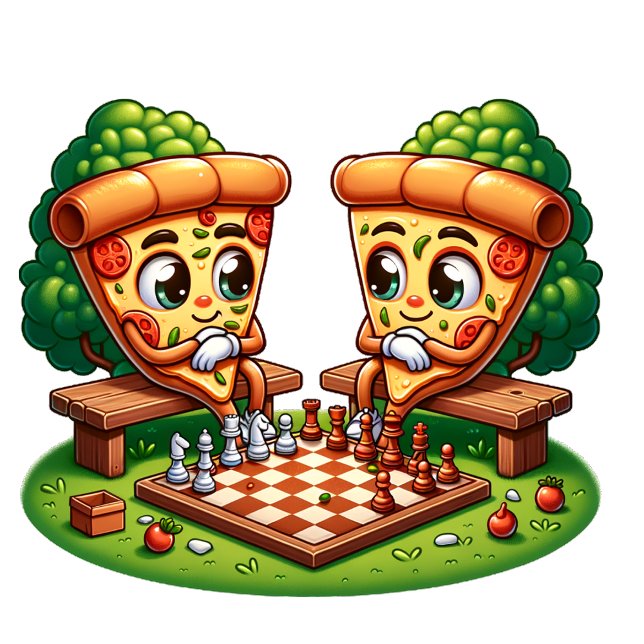 Chess Playing Pizza Slices Sticker (Creator Uploaded)