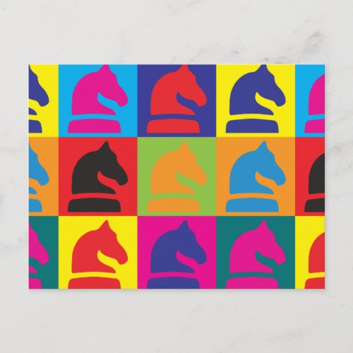 Chess Pop Art Postcard