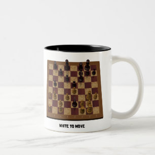 Chess Position - Can You Spot a Fork? Two-Tone Coffee Mug