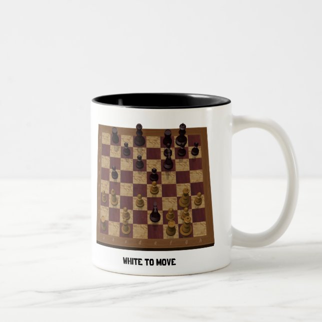 Chess Position - Can You Spot a Fork? Two-Tone Coffee Mug (Right)