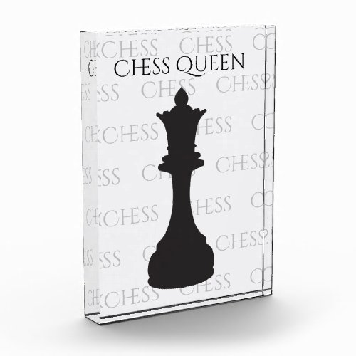Chess Queen Classic Piece Modern Black Grey Photo Block