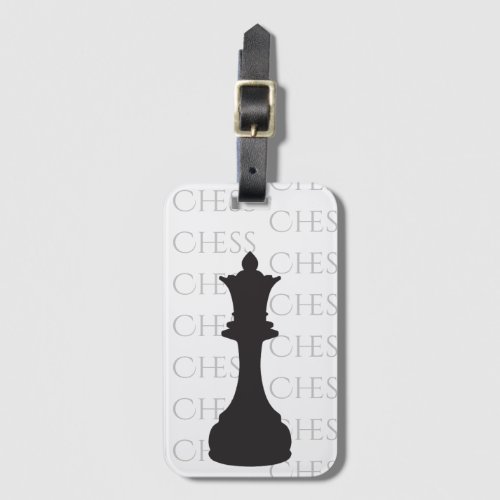 Chess Queen Classic Piece Modern Black White Luggage Tag