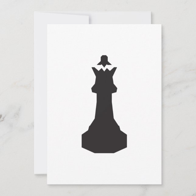 Chess Queen Silhouette Bold Minimalist Invitation (Front)