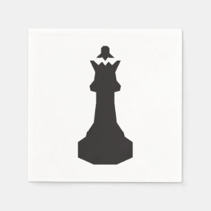 Chess Queen Silhouette Bold Minimalist Napkins