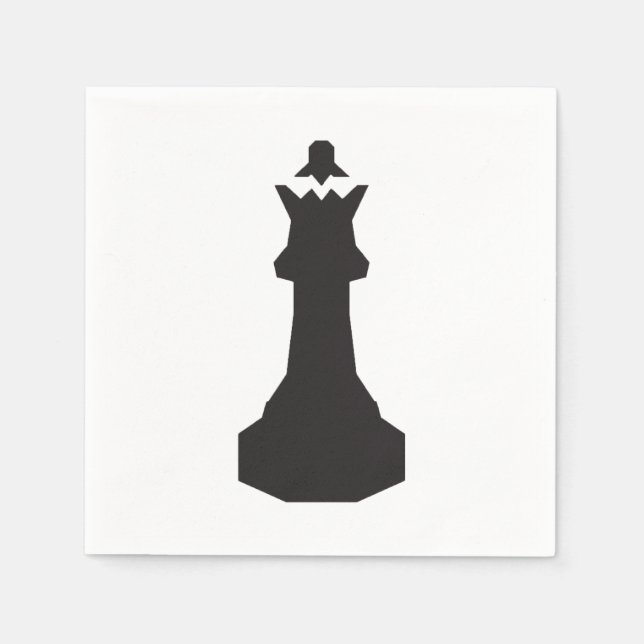 Chess Queen Silhouette Bold Minimalist Napkins (Front)