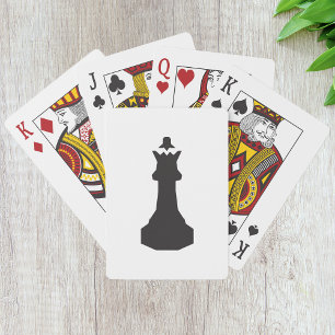 Chess Queen Silhouette Bold Minimalist Poker Cards