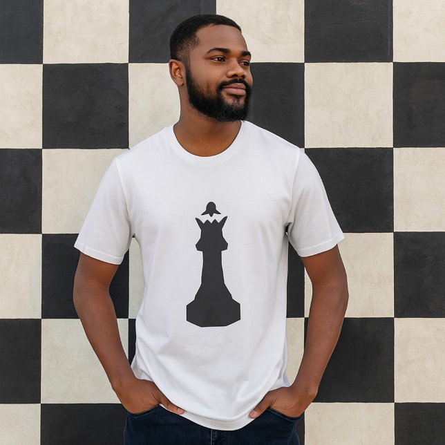 Chess Queen Silhouette Bold Minimalist T-Shirt (Creator Uploaded)