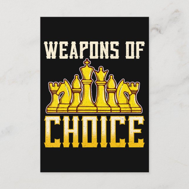 Chess Quote Weapons Of Choice Chess Team Player Enclosure Card (Front)