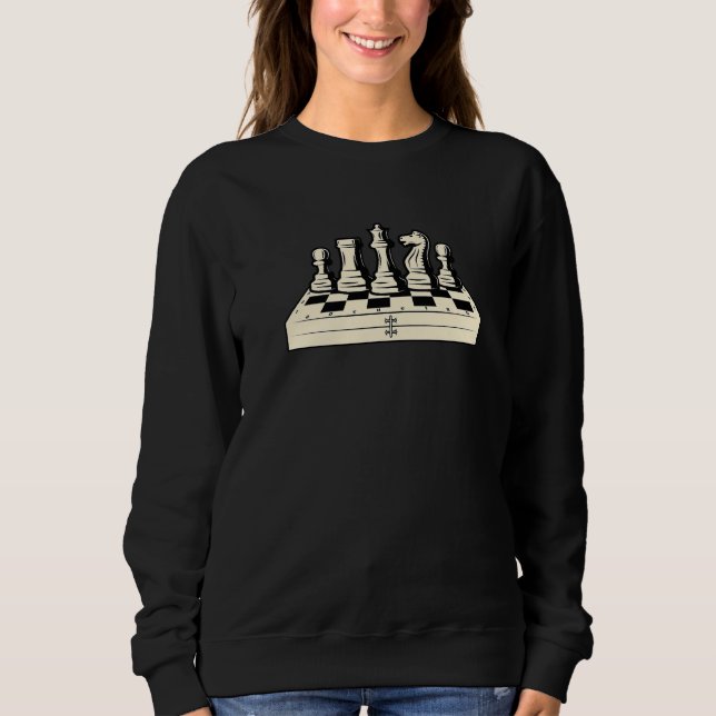 Chess Retro Graphic Chess Player Checkmate Board G Sweatshirt (Front)