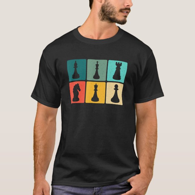 Chess Retro Graphic Chess Player Checkmate Board G T-Shirt (Front)