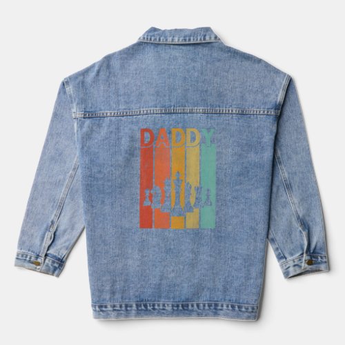 Chess Retro Style Vintage Daddy Graphic Fathers D Denim Jacket