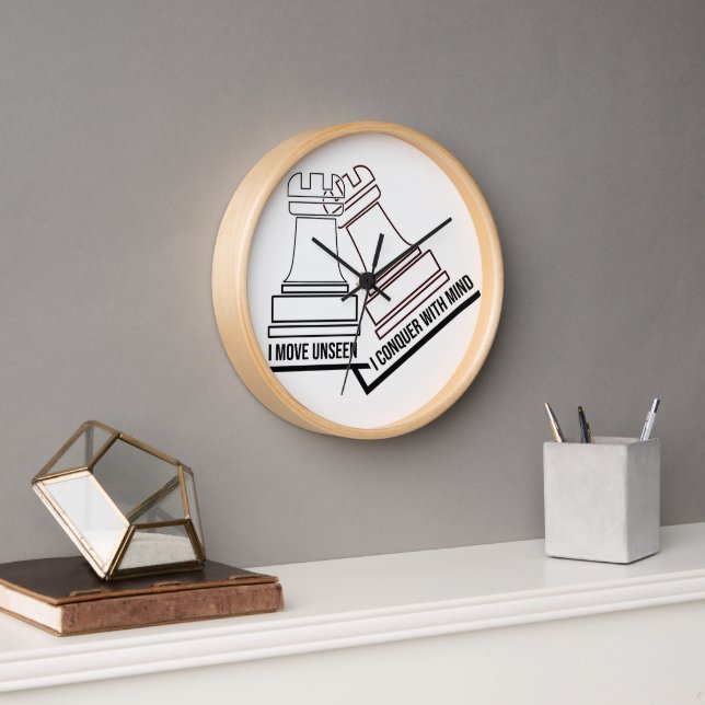 Chess Rook Wall Clock – "I Move Unseen, I Conquer  (Office)