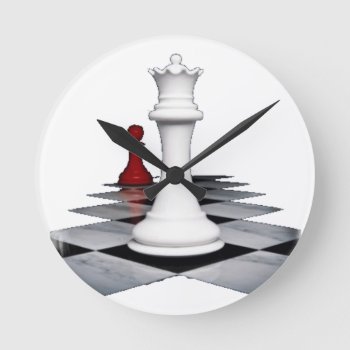 Chess Round Clock by Shirttales at Zazzle