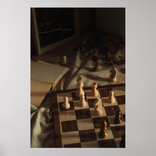 Chess school art photo poster