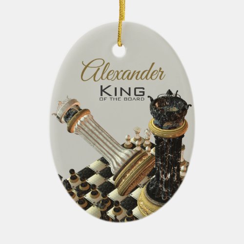 Chess Set King Of The Board Ceramic Ornament