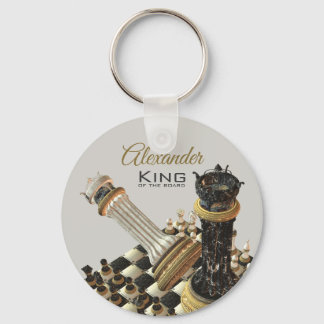 Chess Set King Of The Board Keychain