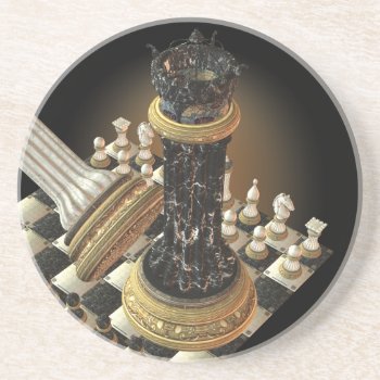 Chess Set Sandstone Coaster by Specialeetees at Zazzle