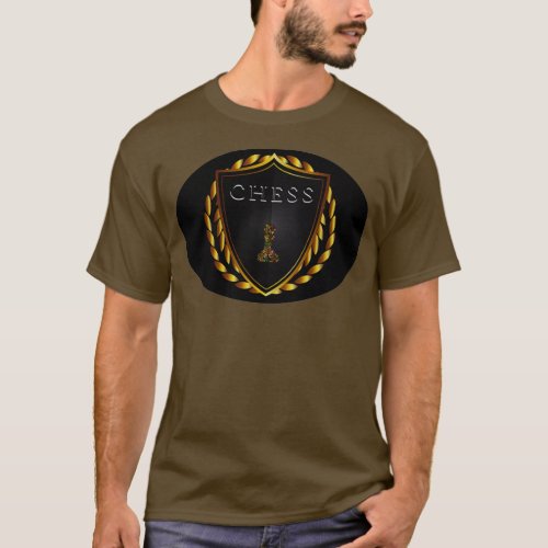 Chess Shield with Colorful Pion 1  T_Shirt