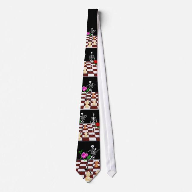 Chess Skeletons Neck Tie (Front)