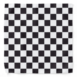 Chess Square Pattern - black + your background Bandana