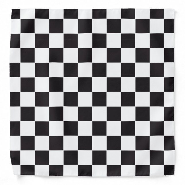 Chess Square Pattern - black + your background Bandana (Front)