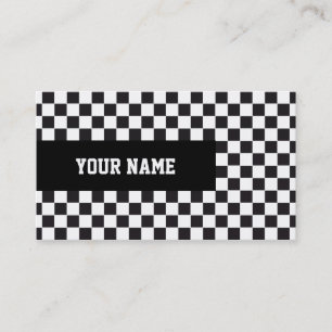 Chess Square Pattern - black + your background Business Card