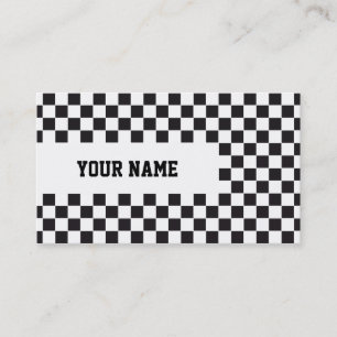 Chess Square Pattern - black + your background Business Card