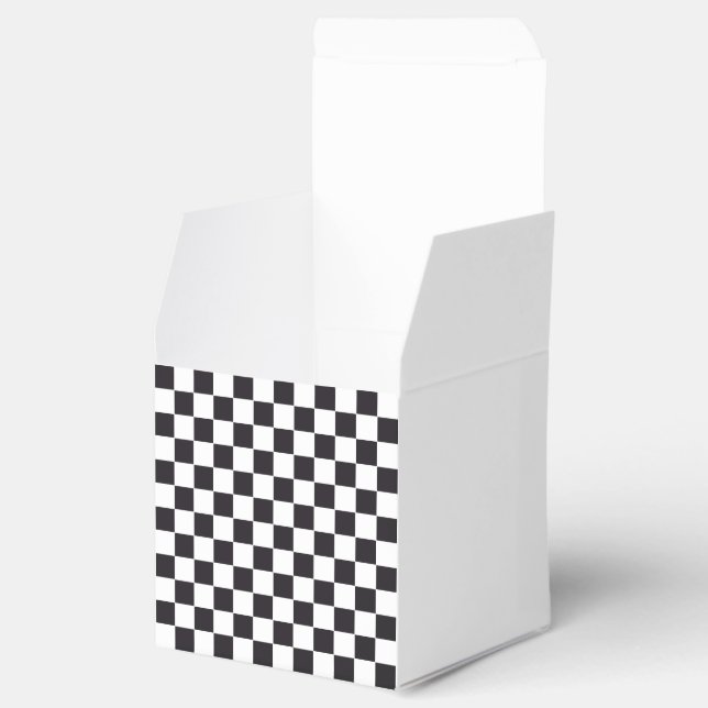 Chess Square Pattern - black + your background Favor Boxes (Opened)