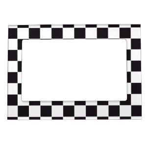 Chess Square Pattern - black + your background Magnetic Frame