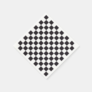 Chess Square Pattern - black + your background Paper Napkins