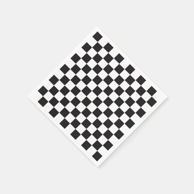 Chess Square Pattern - black + your background Paper Napkins (Corner)