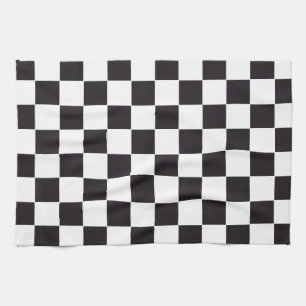 Chess Square Pattern - black + your background Towel