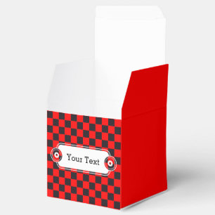 Chess Square Pattern - black + your text & backgr. Favor Boxes