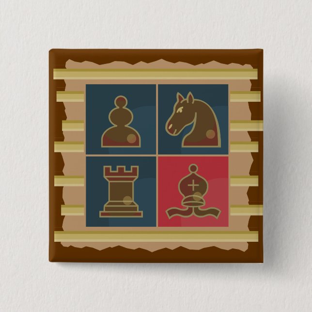 Chess Squares Pinback Button (Front)