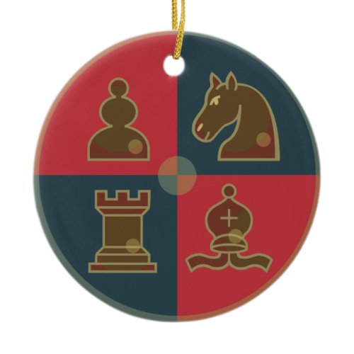 Chess Squares Round Ornament